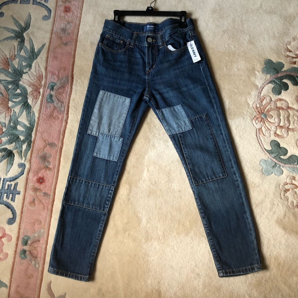 NWT Boyfriend Patchwork Skinny Jeans!